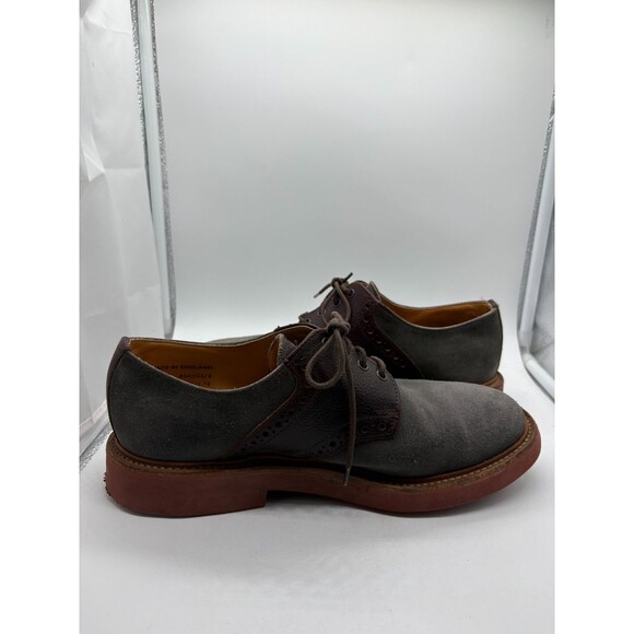 Mark McNairy \'The Saddle\' Grey Suede and Brown Grain Leather Shoes US 9 1/2 main image 7